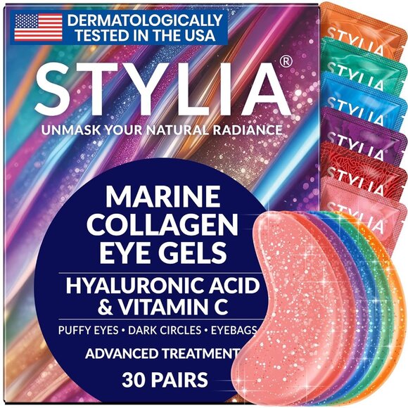 Marine Collagen Eye Gel Pads Under Eye Patches 30 Pairs - Picture 1 of 8